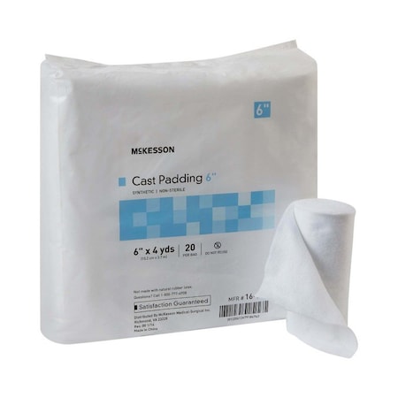 Mckesson White Polyester Cast Padding, 6 Inch x 4 Yard, 20PK 16-CP6